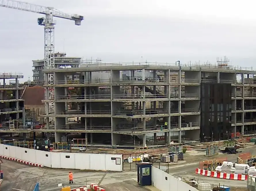 3D rendered construction site progress visualization