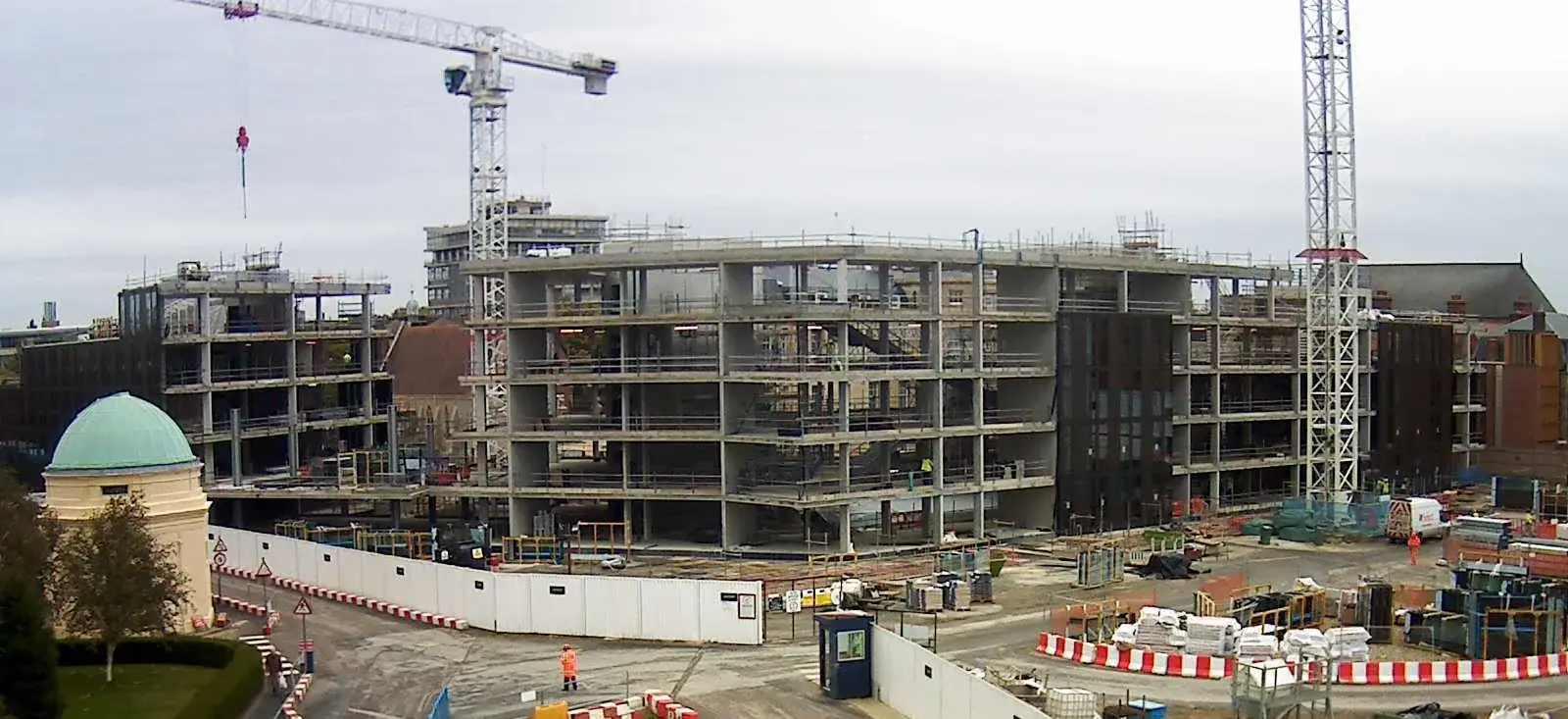 3D rendered construction site progress visualization