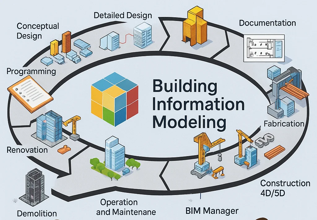 BIM construction lifecycle process workflow diagram